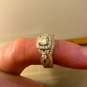 Neil Land diamond engagement ring, and wedding band